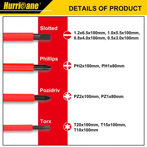 1000V Insulated 13 Piece Screwdriver Set U8008