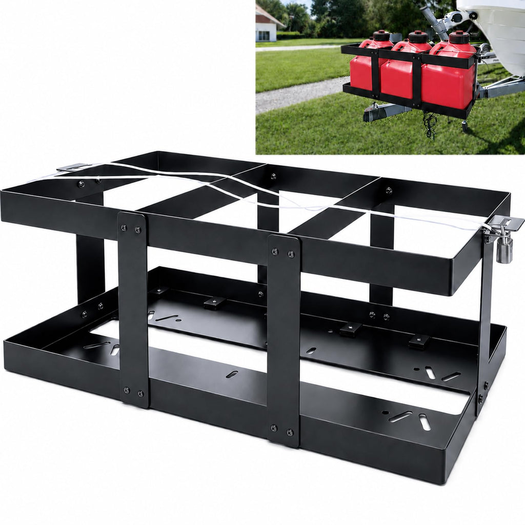 Stainless Steel Gas Can Holder for Three 5 Gallon Fuel Containers Q59329