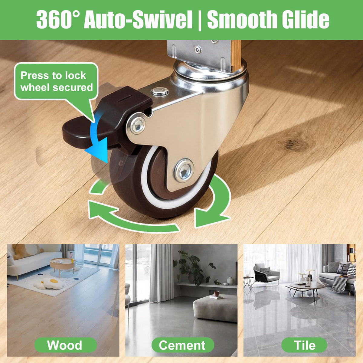 1" Low Profile Caster Wheels Set of 4 K53970