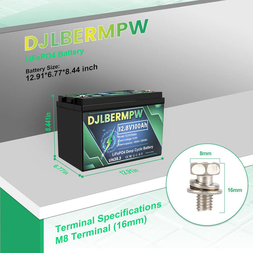 12.8V 100Ah LiFePO4 Lithium Battery E9435