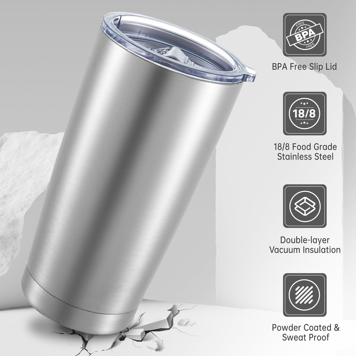 20 oz Stainless Steel Insulated Tumbler with Lid J347818