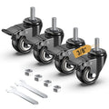 2 inch Total Locking Stem Caster Wheels Set of 4 Black H360421