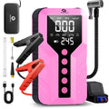 Deep Pink Lithium Ion 6000 Amps Peak Jump Starter with Air Compressor P17534