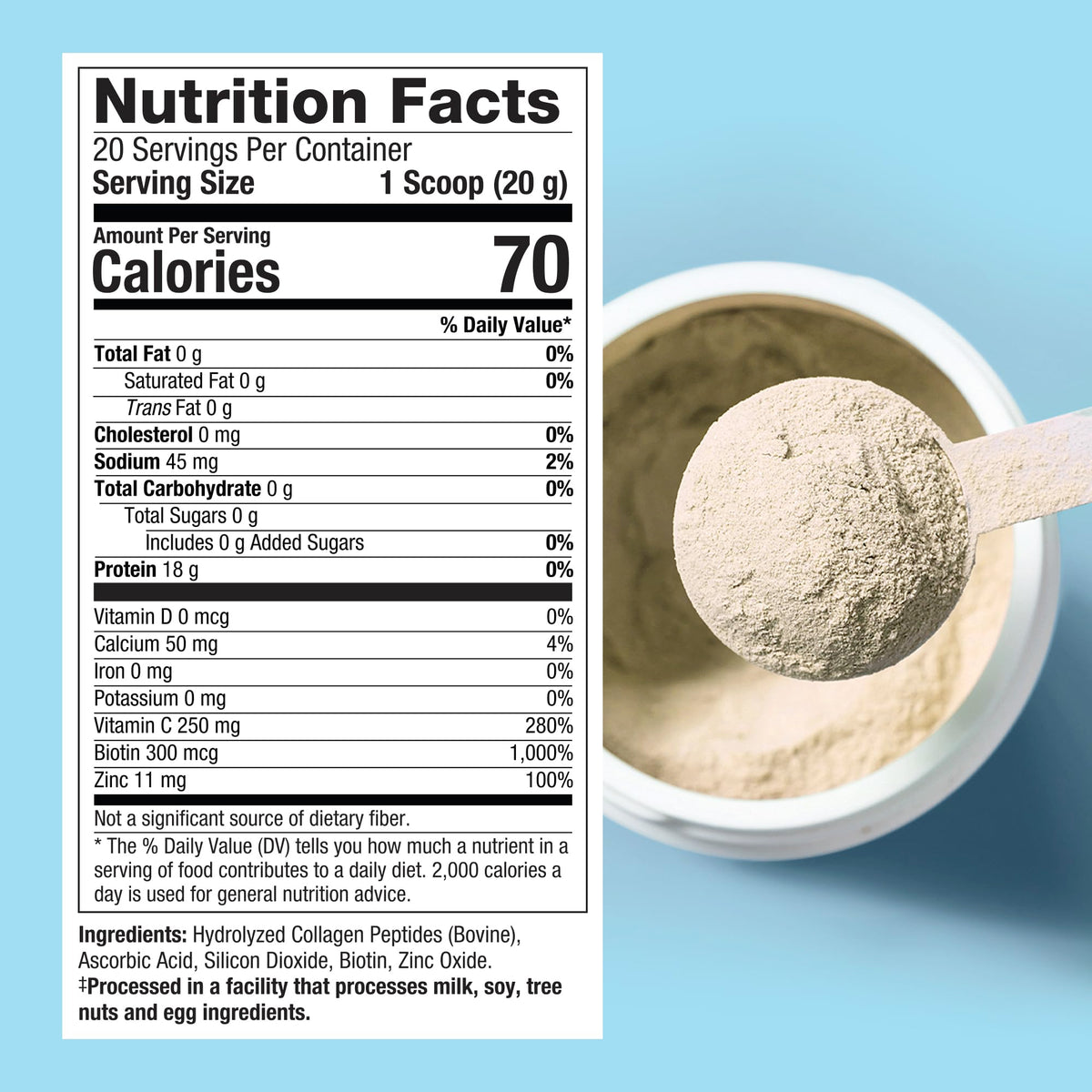 Collagen Powder Unflavored 20 Servings R8434