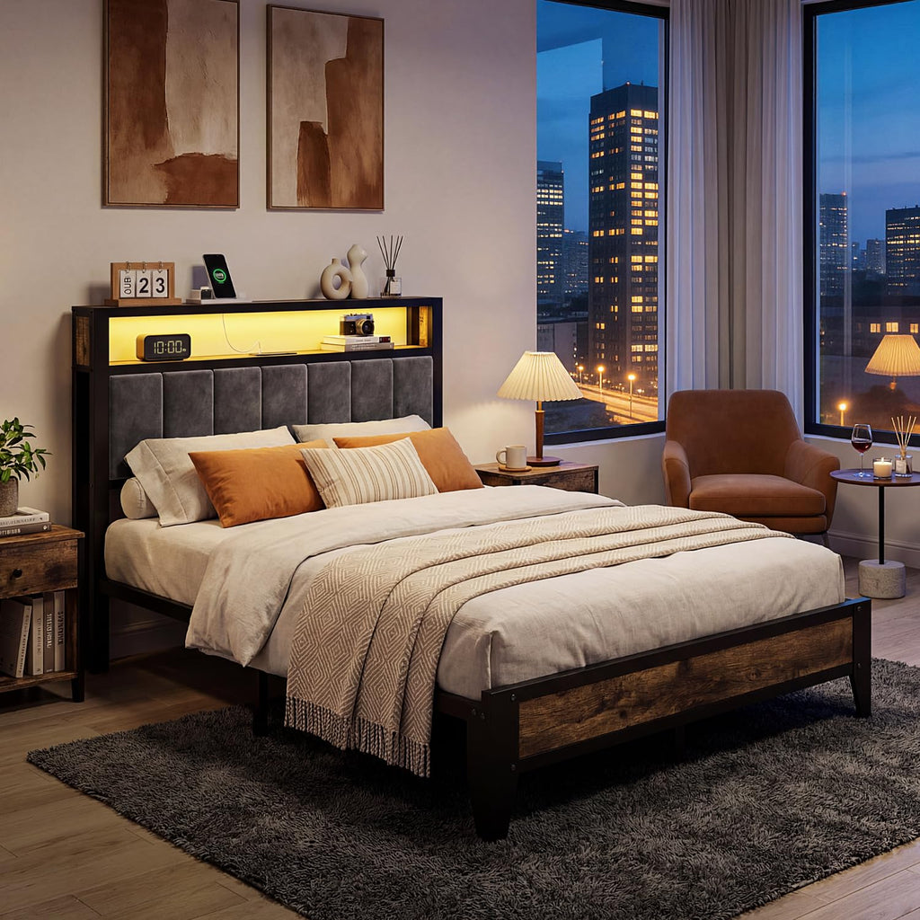 Full Size Bed Frame with Headboard F8763