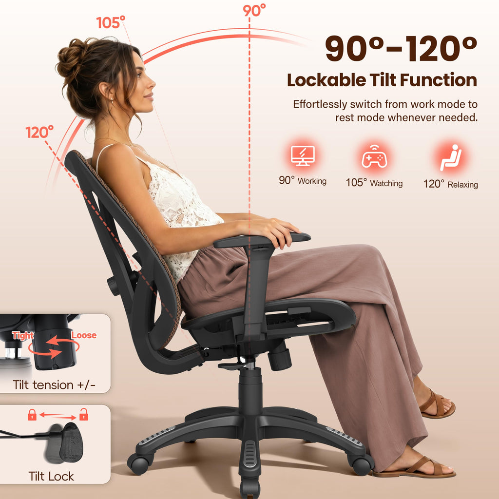 Ergonomic Mesh Office Chair with Adjustable Lumbar Support E2127