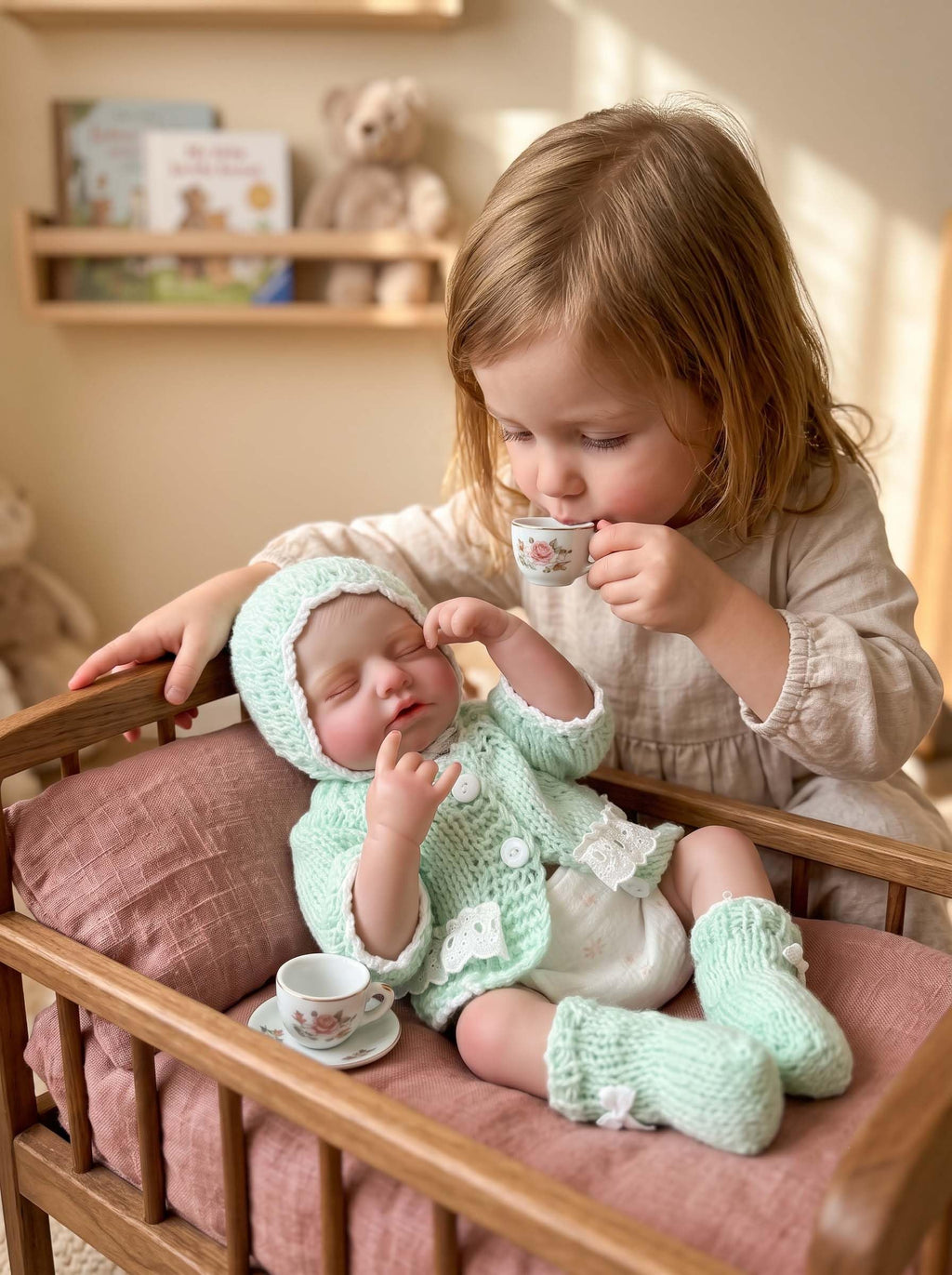 20-Inch Sleeping Reborn Baby Doll with Knitted Hat M80448