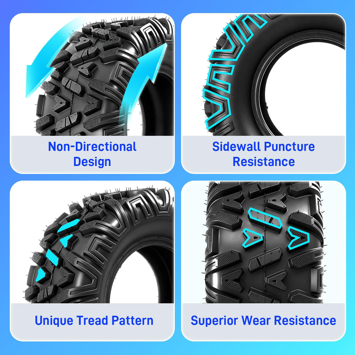 19x7-8 All-Terrain ATV Tires Pack of 2 U1722