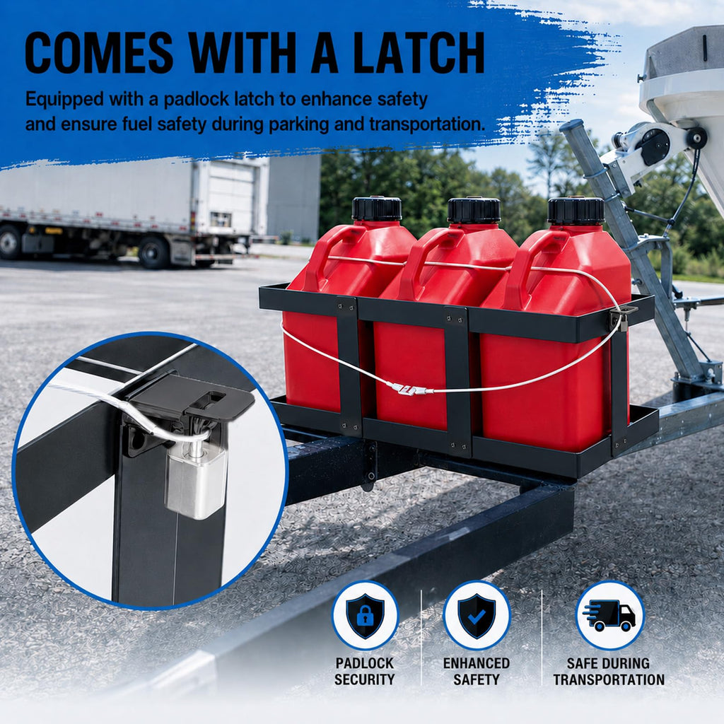 Stainless Steel Gas Can Holder for Three 5 Gallon Fuel Containers Q59329