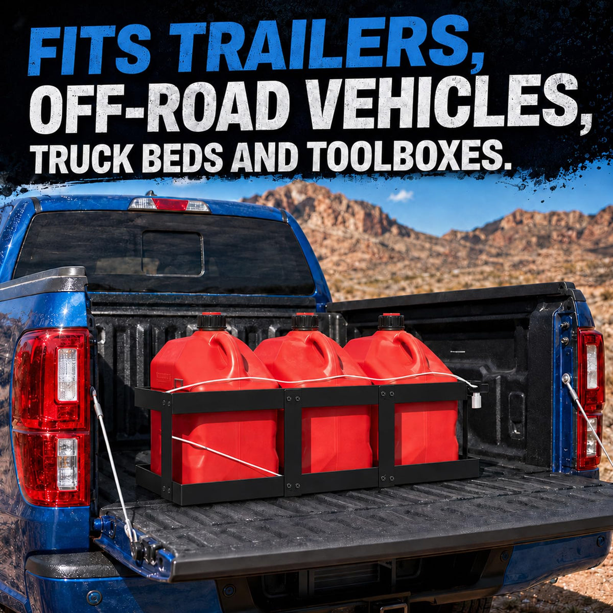 Stainless Steel Gas Can Holder for Three 5 Gallon Fuel Containers Q59329