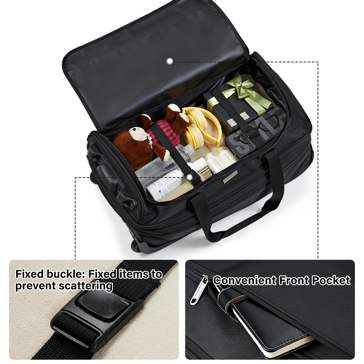 Expandable Carry On Luggage with Wheels Foldable Duffle Bag S5914