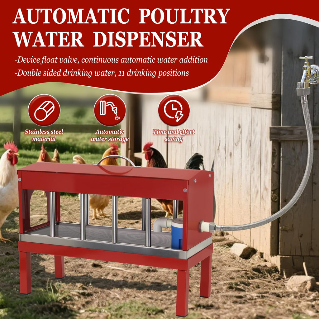 Automatic Stainless Steel Poultry Waterer Dispenser N3473