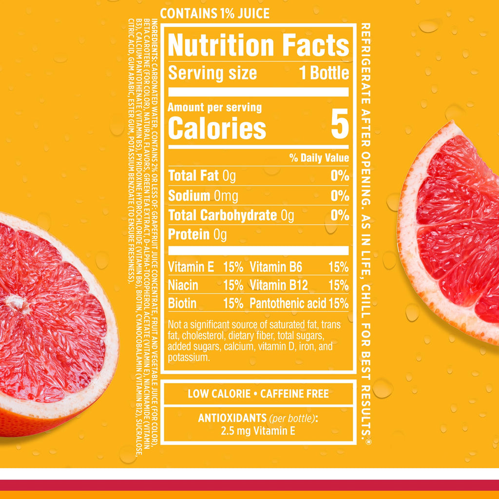 Pink Grapefruit Sparkling Water 17 fl oz Bottles Pack of 12 Z1766