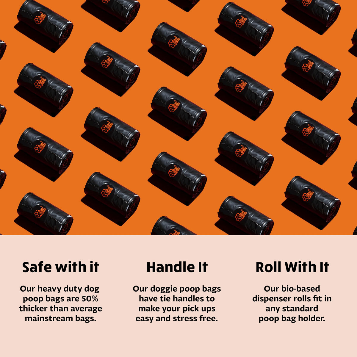 Dog Poop Bags Rolls with Handles V246