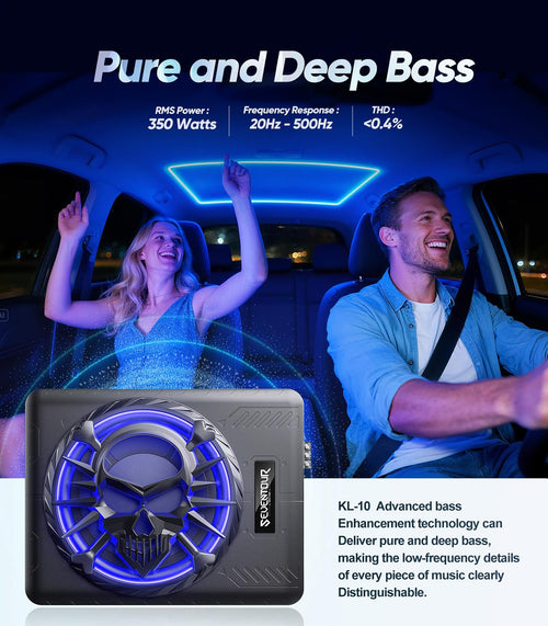 1200W Under Seat Car Subwoofer and Amp W7635