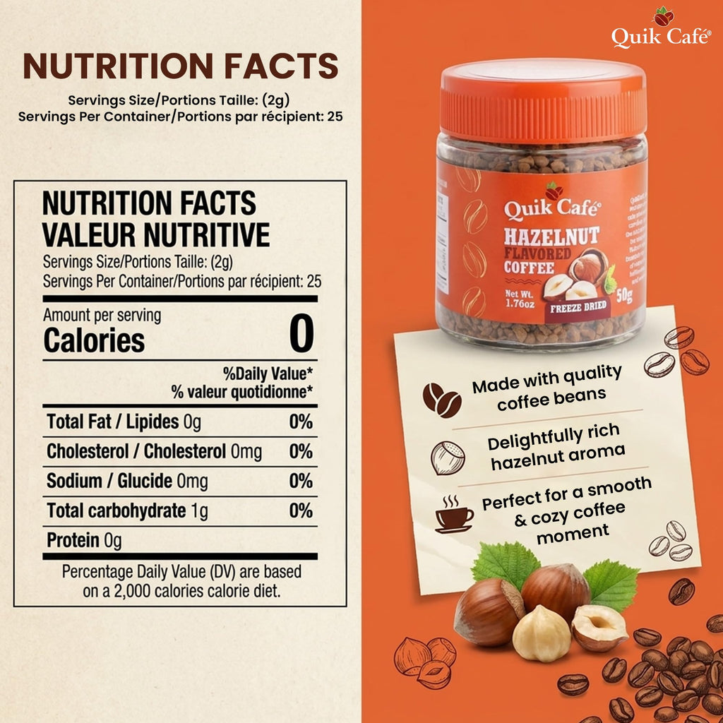 Hazelnut Freeze Dried Instant Coffee 1.76 oz M363