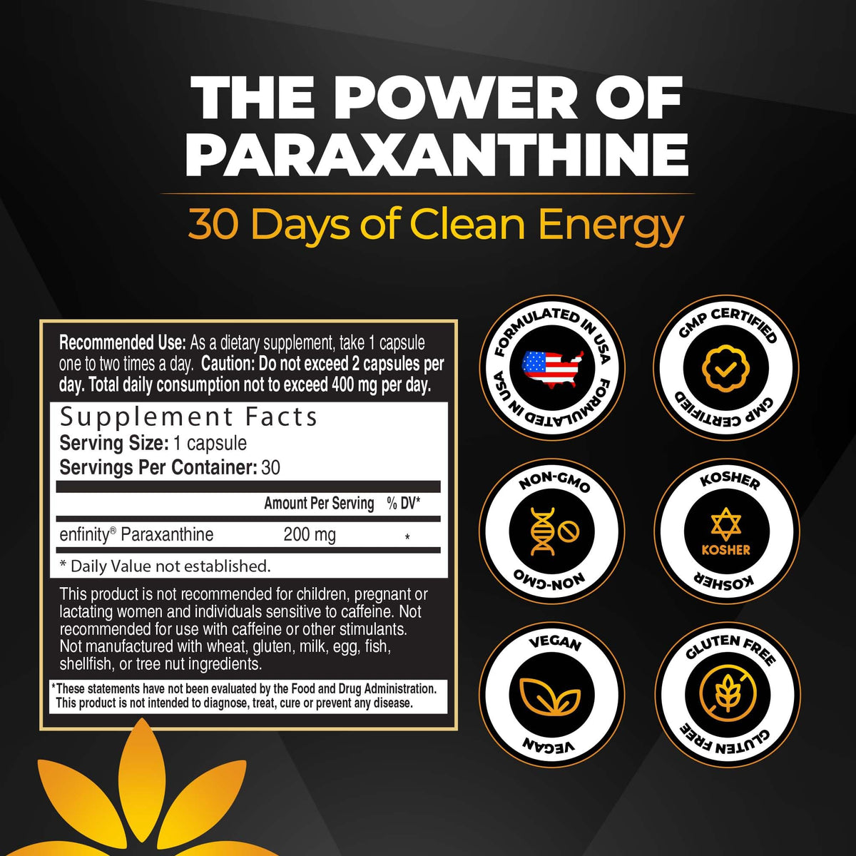 200 mg Paraxanthine Capsules O136