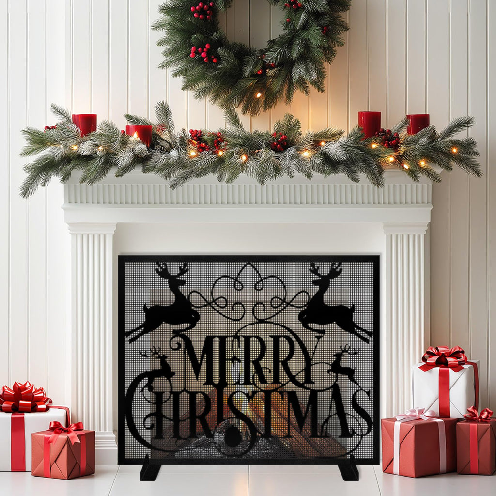 Christmas Fireplace Screen Q405
