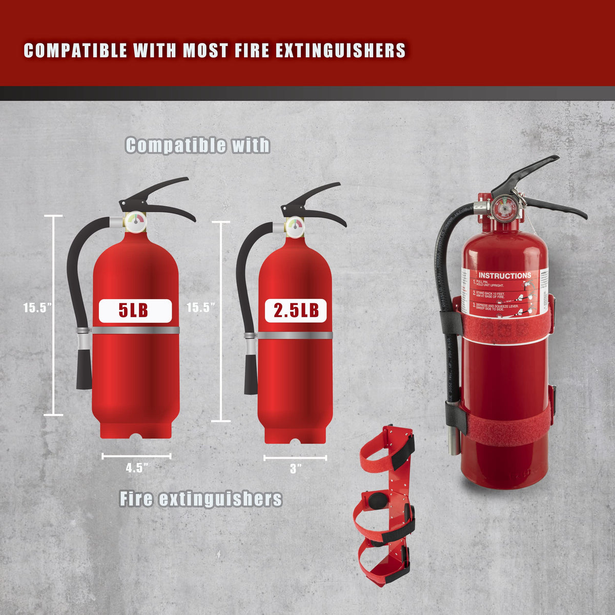 Fire Extinguisher Mounting Bracket for 2.5lb & 5lb Extinguishers G59884