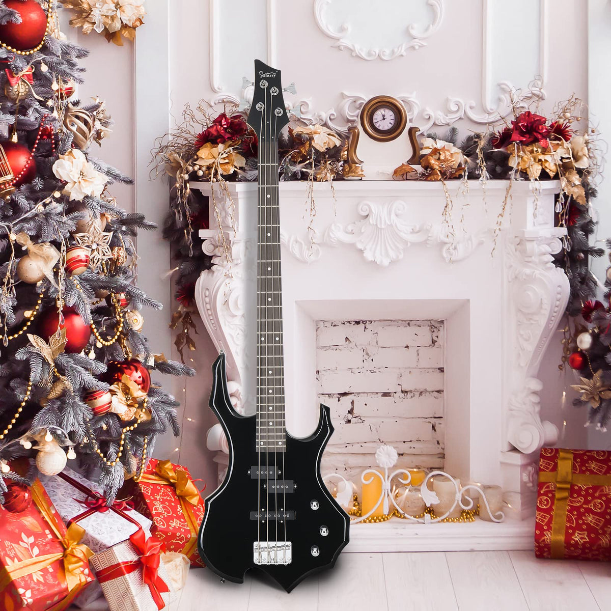 Electric Bass Guitar 4 Strings Full Size Right Hand with Bag W1258