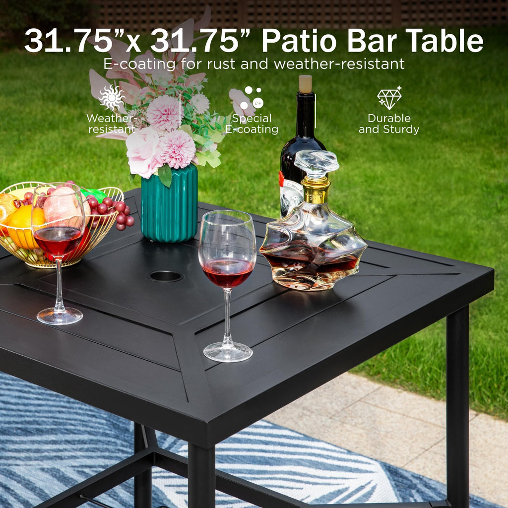 Swivel Metal Bar Stools and Table Set for 4 G664