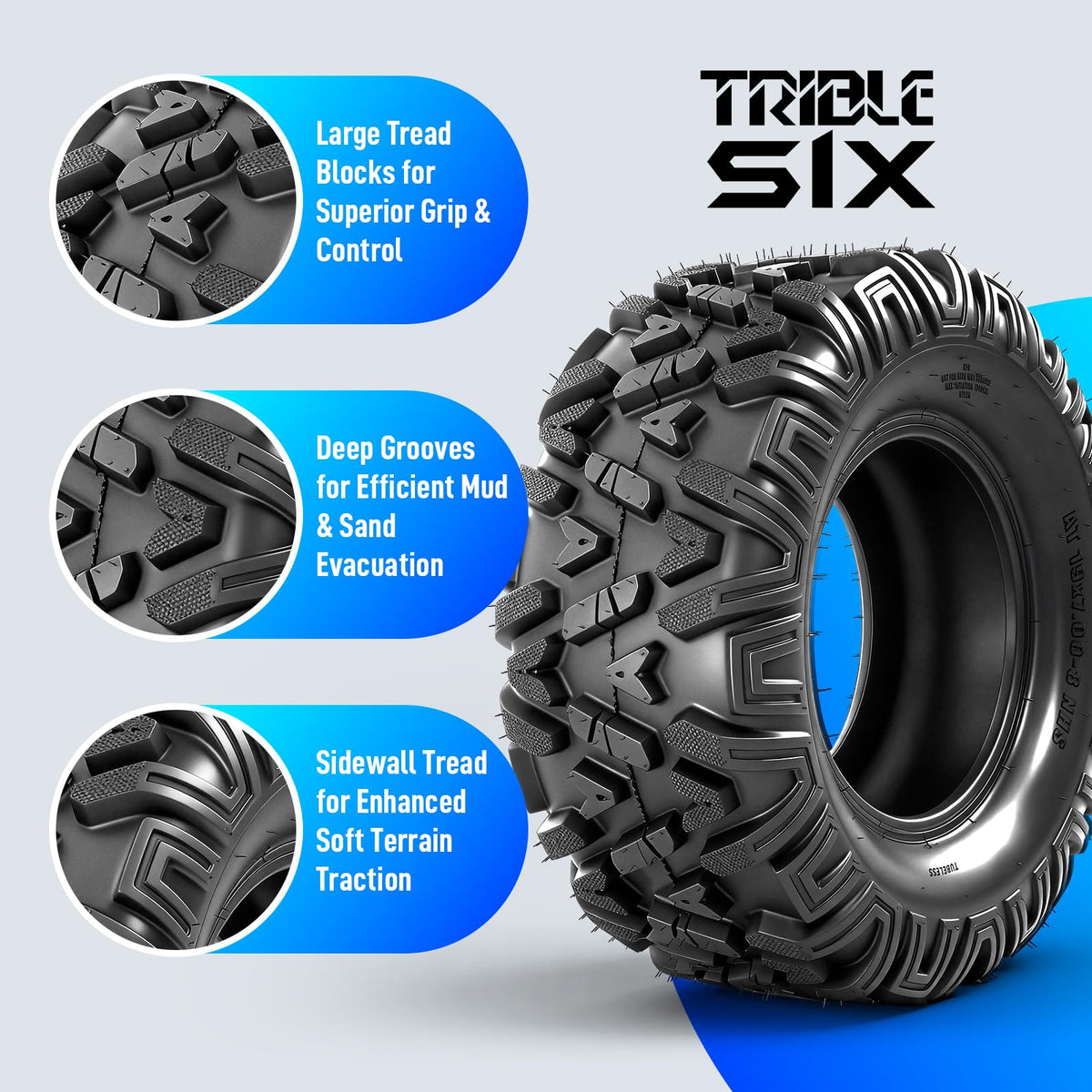19x7-8 All-Terrain ATV Tires Pack of 2 U1722