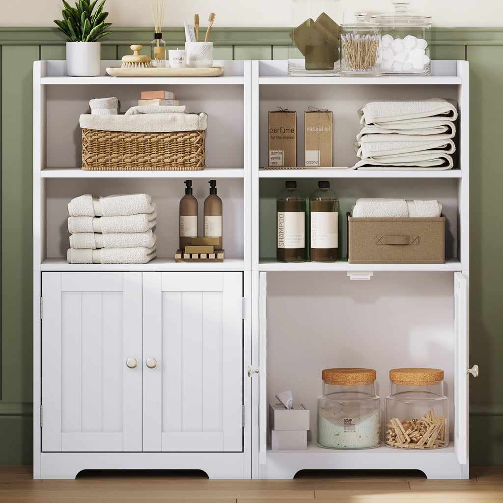 Small Bathroom Storage Cabinet with 2 Door and Shelves Q91770