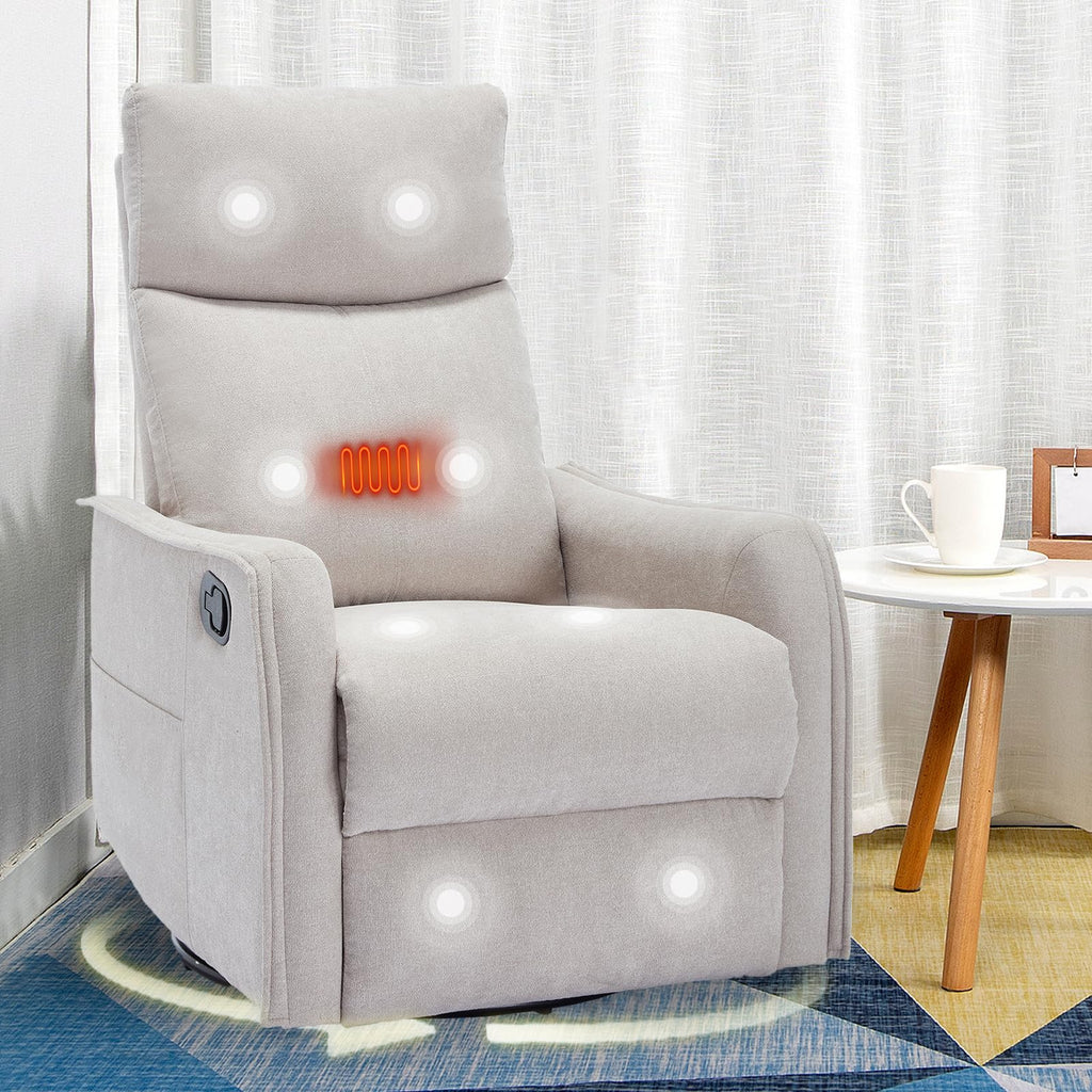 Swivel Rocker Recliner Chair with Heated Massage P749134