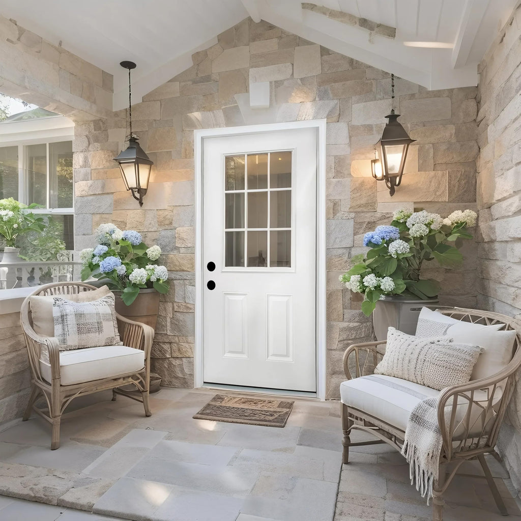 36 x 80 Fiberglass Entry Door with Vinyl Frame Low-E Glass Right Hand Inswing K42492