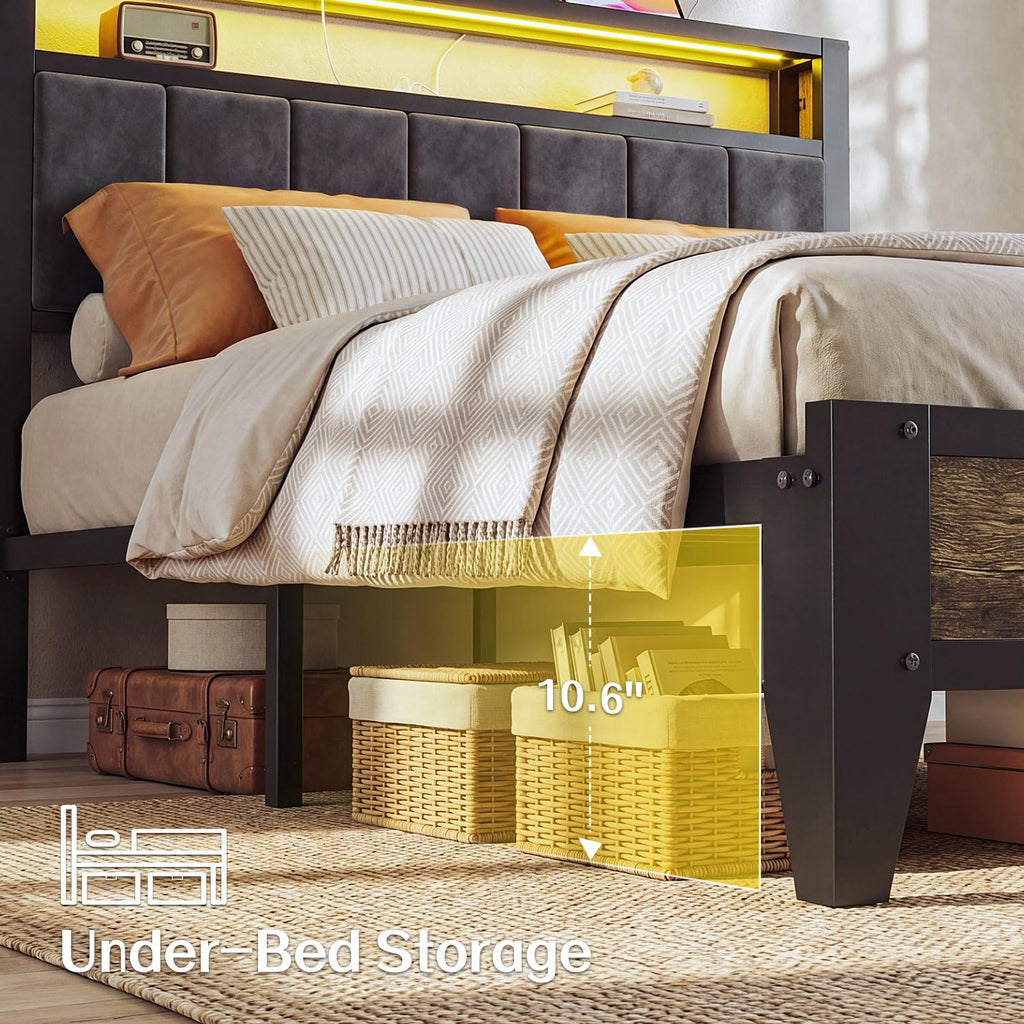 Full Size Bed Frame with Headboard F8763