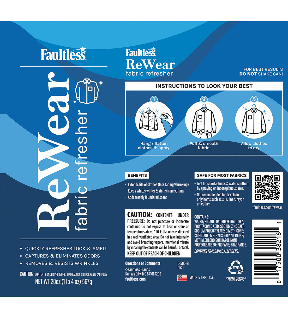 Dry Wash Spray for Clothing 20oz P709