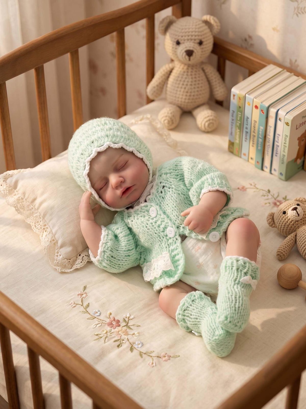 20-Inch Sleeping Reborn Baby Doll with Knitted Hat M80448