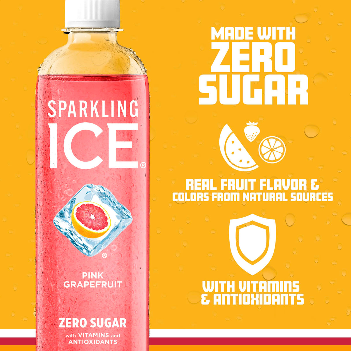 Pink Grapefruit Sparkling Water 17 fl oz Bottles Pack of 12 Z1766