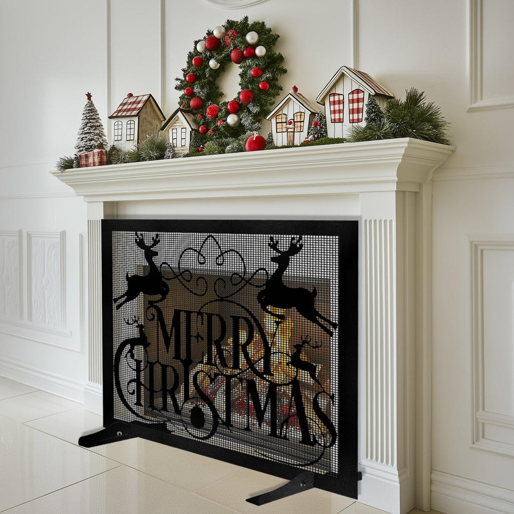 Christmas Fireplace Screen Q405