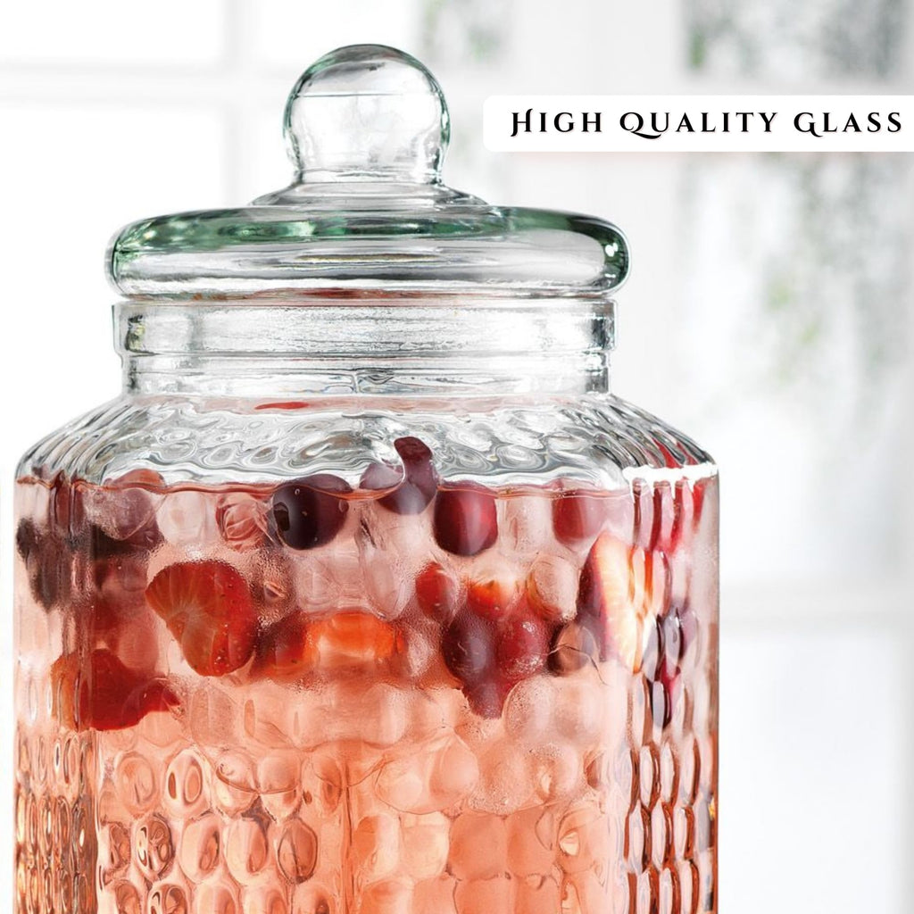 1 Gallon Glass Beverage Dispenser with Spigot Set of 2 H482464