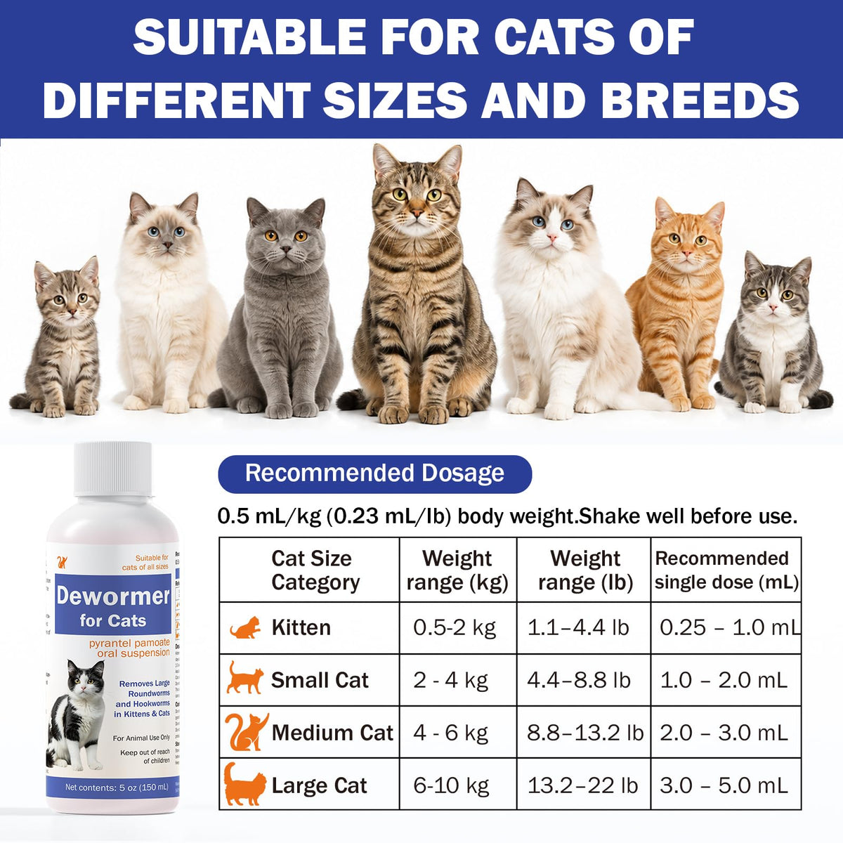 Pyrantel Pamoate Oral Dewormer for Cats & Kittens J1764