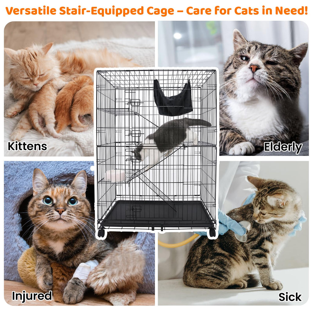50 Inch 4-Tier Cat Crate with Wheels O49184