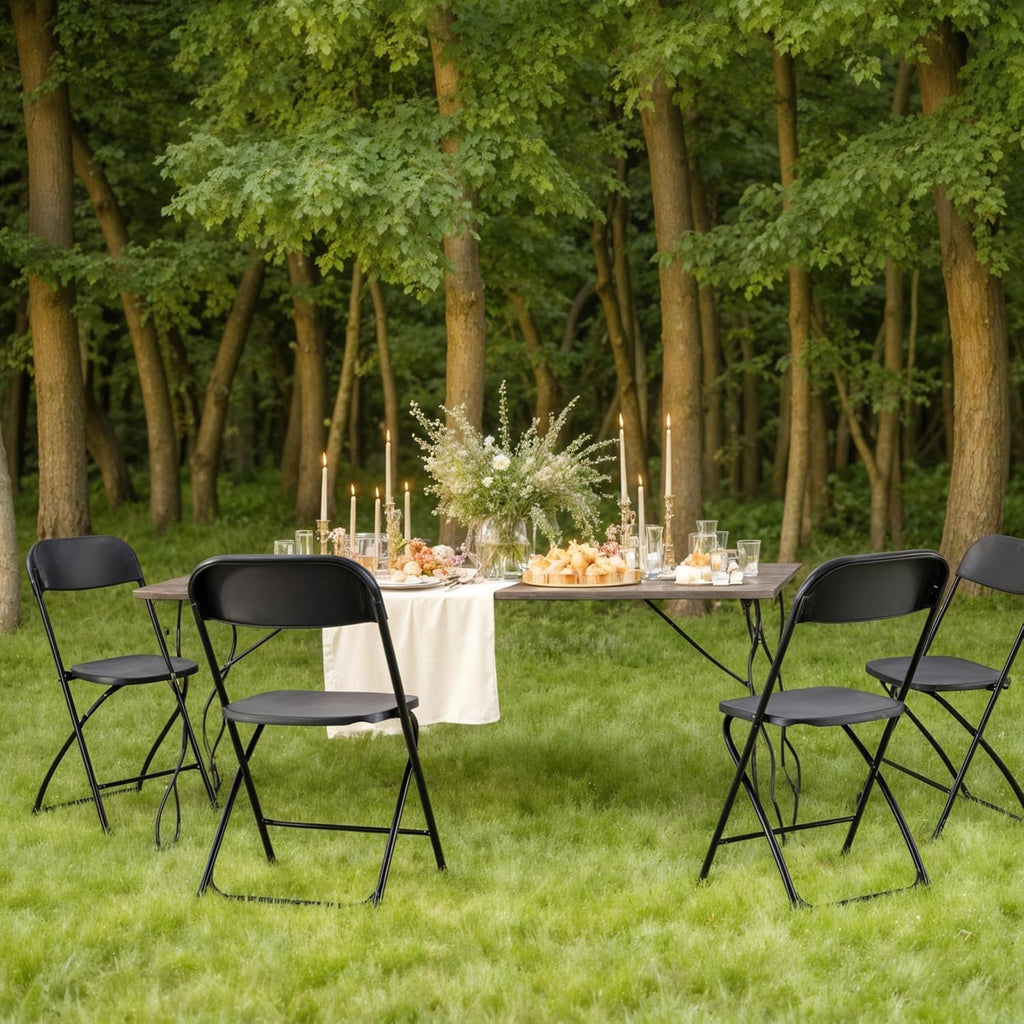 4 Pack Black Plastic Folding Chairs L717