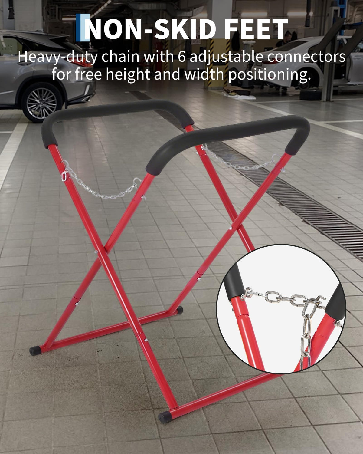 Folding Auto Body Work Stand 500 LBS Capacity Adjustable Height J360669