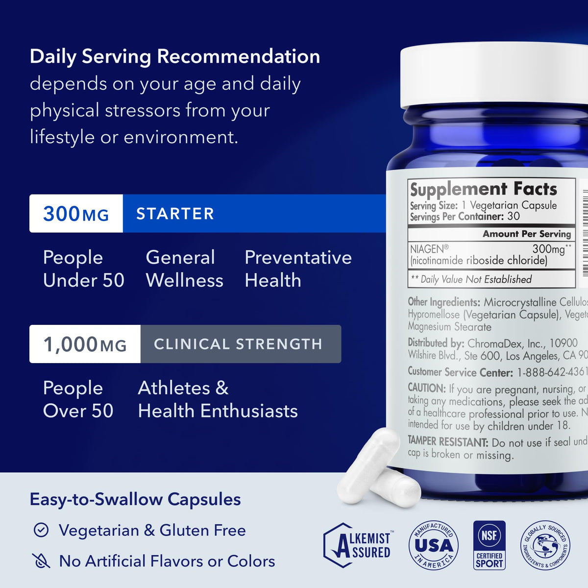 NAD+ Supplement Nicotinamide Riboside 300mg K989