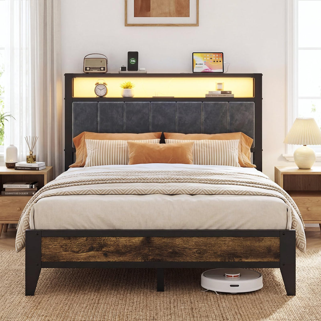 Full Size Bed Frame with Headboard F8763