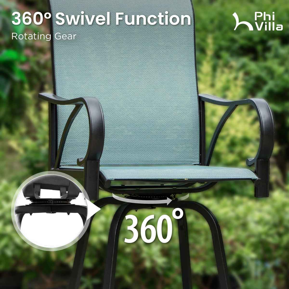 Swivel Metal Bar Stools and Table Set for 4 G664