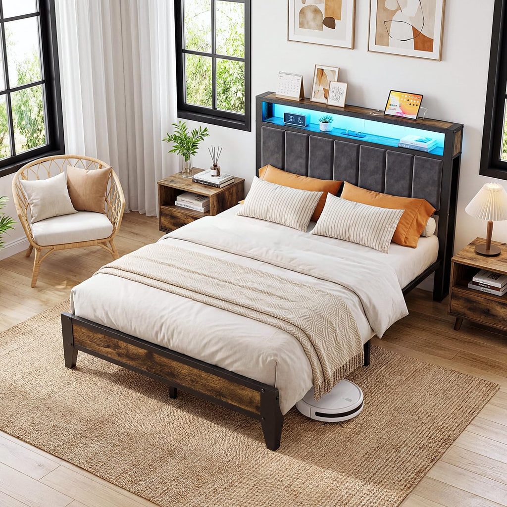 Full Size Bed Frame with Headboard F8763