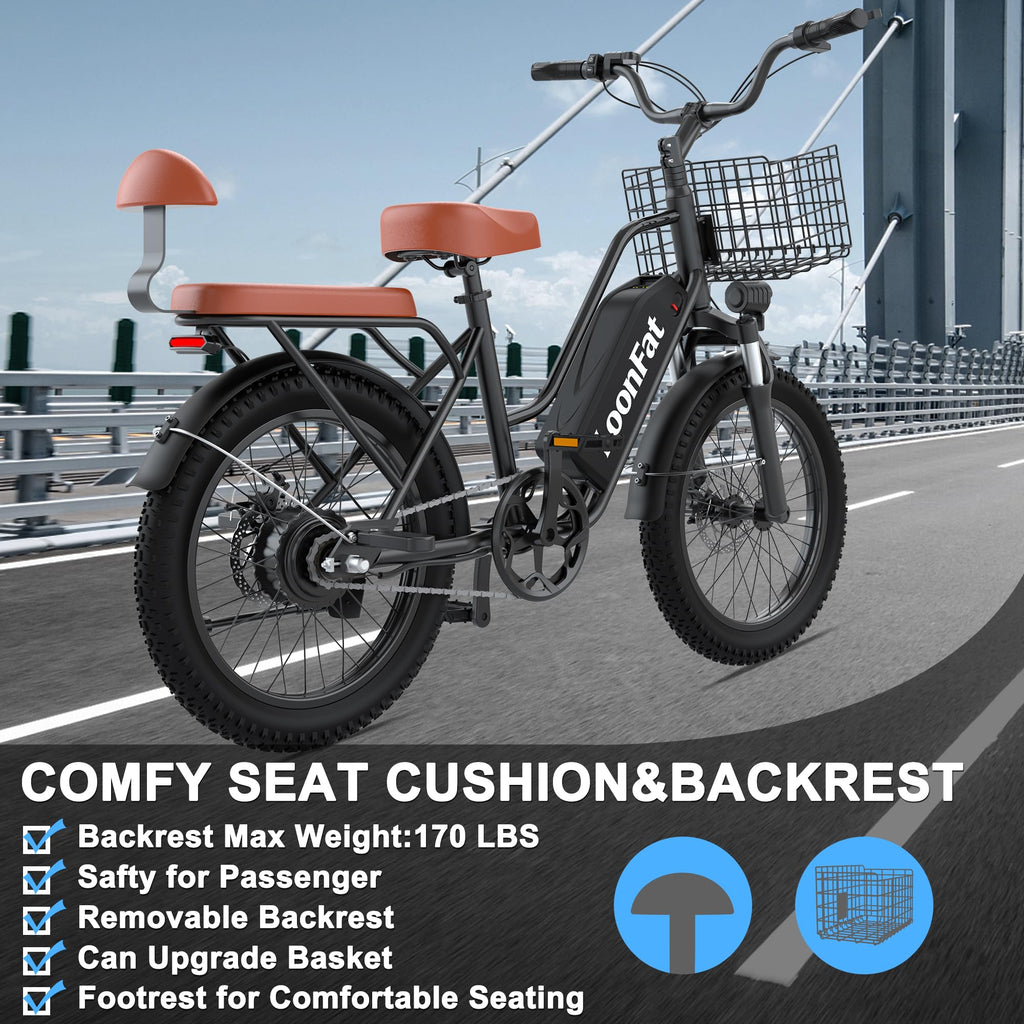 Ebike with Rear Seat & Front Basket N800