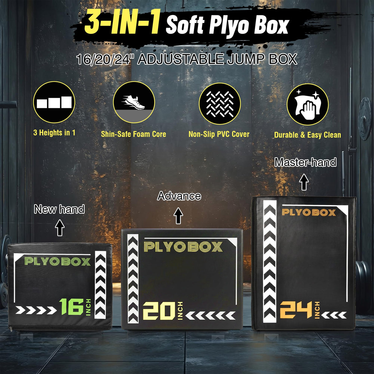 3-in-1 Foam Plyometric Jump Box E616