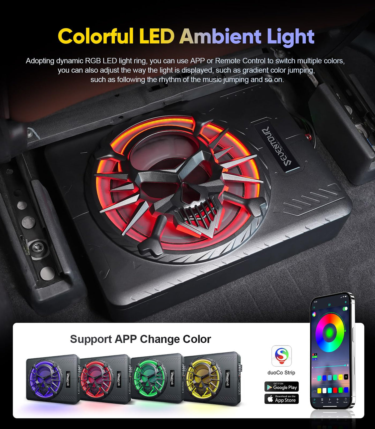 1200W Under Seat Car Subwoofer and Amp W7635