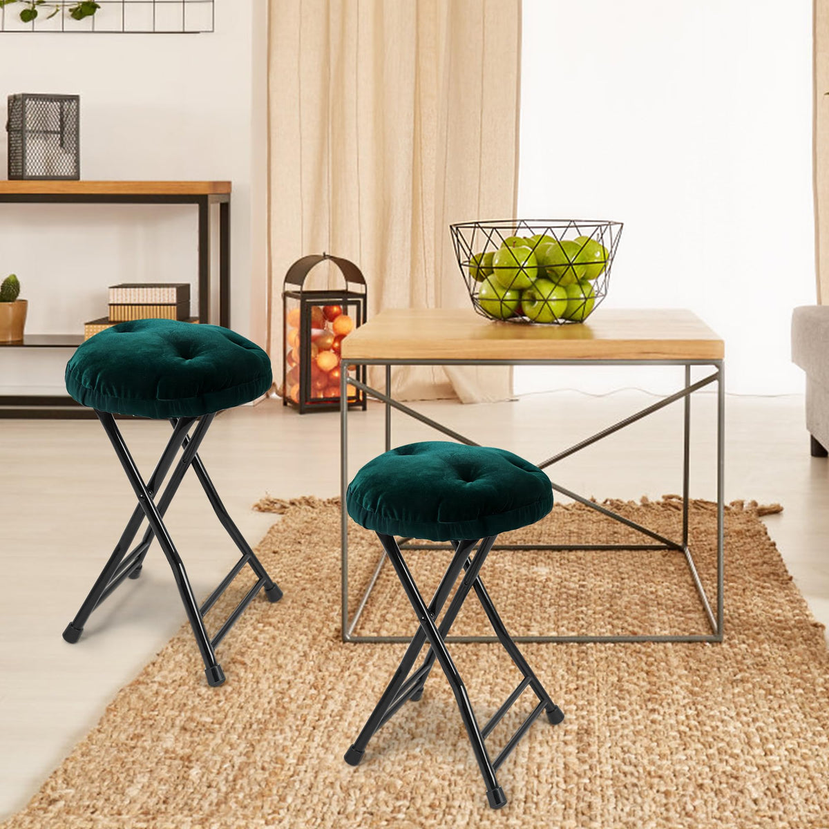 Folding Stool with 2 Pack Seat Cushion D76130
