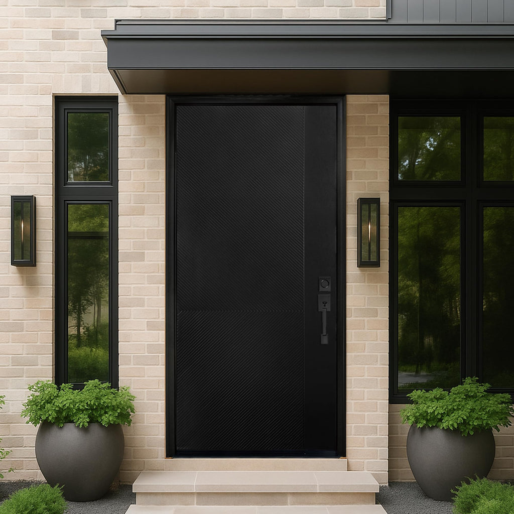 Fiberglass Front Door 36" x 80" Left-Hand Inswing Black X12808