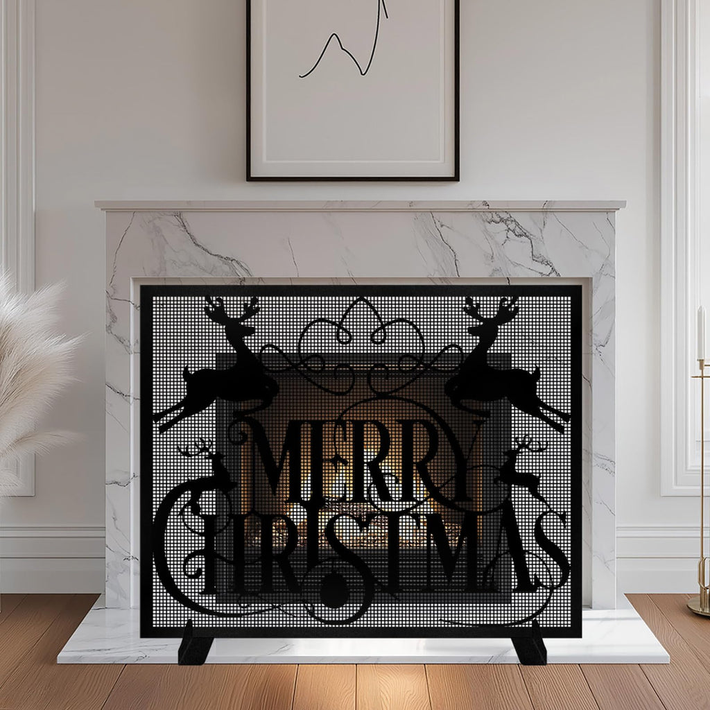 Christmas Fireplace Screen Q405