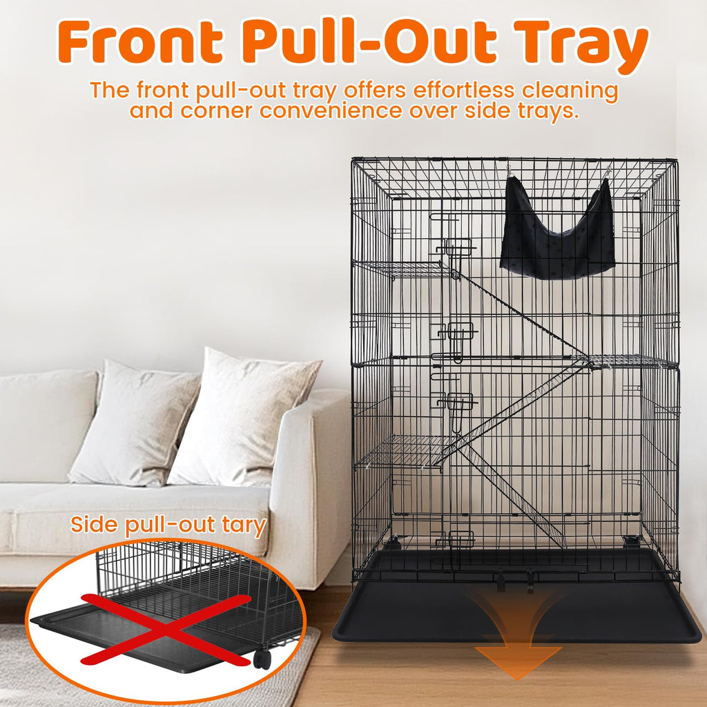 50 Inch 4-Tier Cat Crate with Wheels O49184